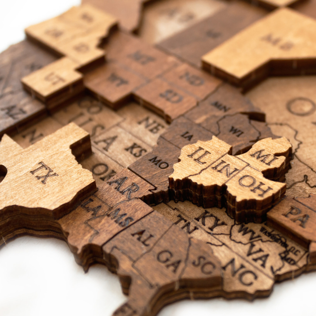 Carte du monde en bois Chocolat